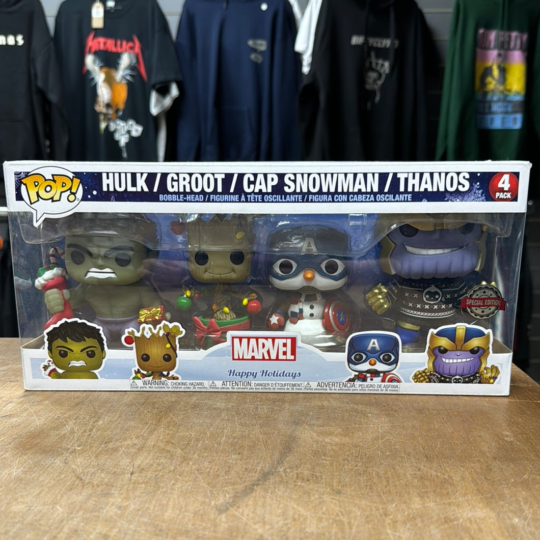 Marvel Happy Holidays 4 Pack Pop Vinyl
