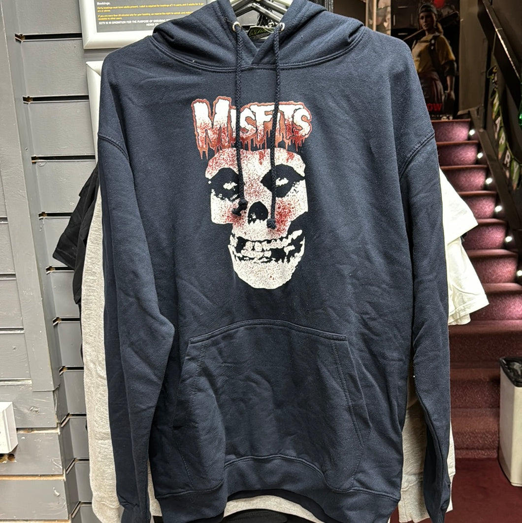 Misfits - Blood Drip Skull Navy Hoodie - XL