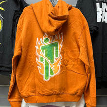 Load image into Gallery viewer, Billie Eilish - Orange Airbrush Flames Hoodie - Large
